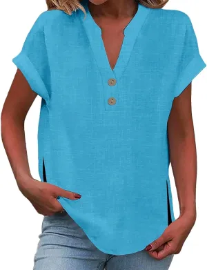 Walking Trendy Short Sleeve Top Female Plus Size Summers Solid Color T Shirt Loose