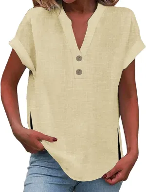 Walking Trendy Short Sleeve Top Female Plus Size Summers Solid Color T Shirt Loose