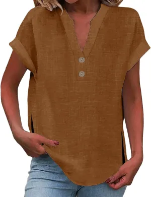 Walking Trendy Short Sleeve Top Female Plus Size Summers Solid Color T Shirt Loose