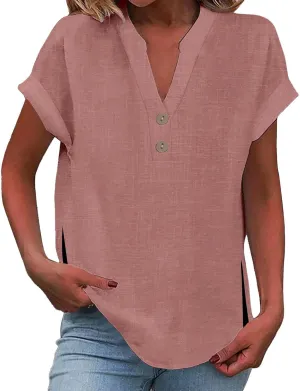 Walking Trendy Short Sleeve Top Female Plus Size Summers Solid Color T Shirt Loose