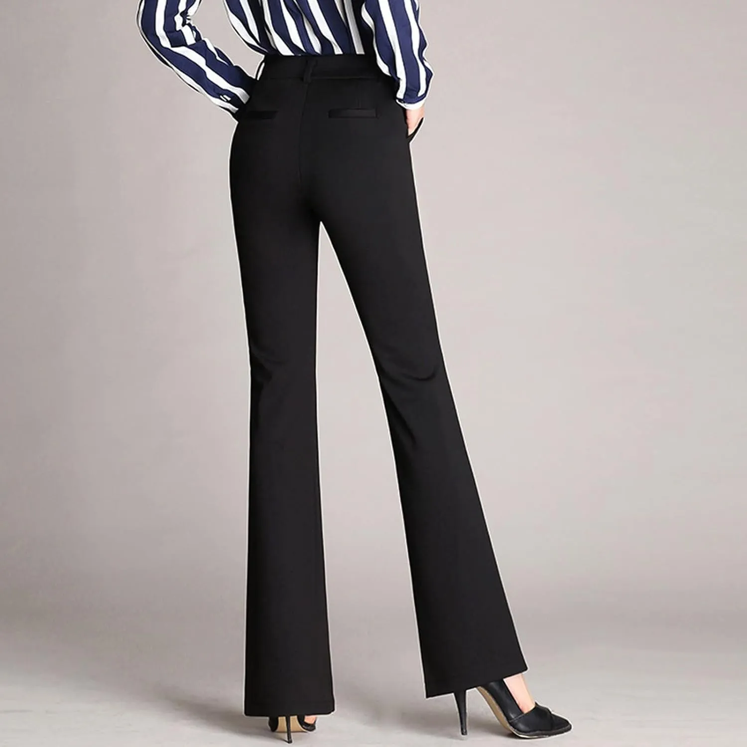 Women High Waist Dress Pants Business Office Zip Slim Skinny Dressy Trousers Solid Comfy Work Pant with Pockets 2024