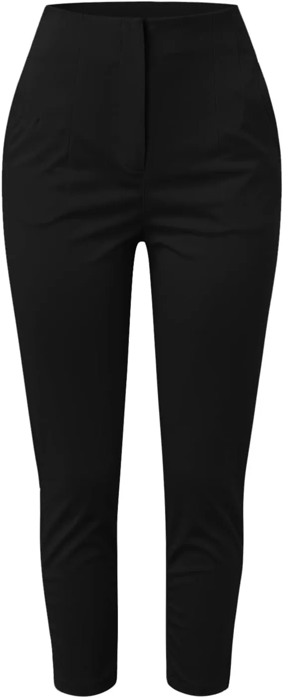 Women High Waist Dress Pants Business Office Zip Slim Skinny Dressy Trousers Solid Comfy Work Pant with Pockets 2024