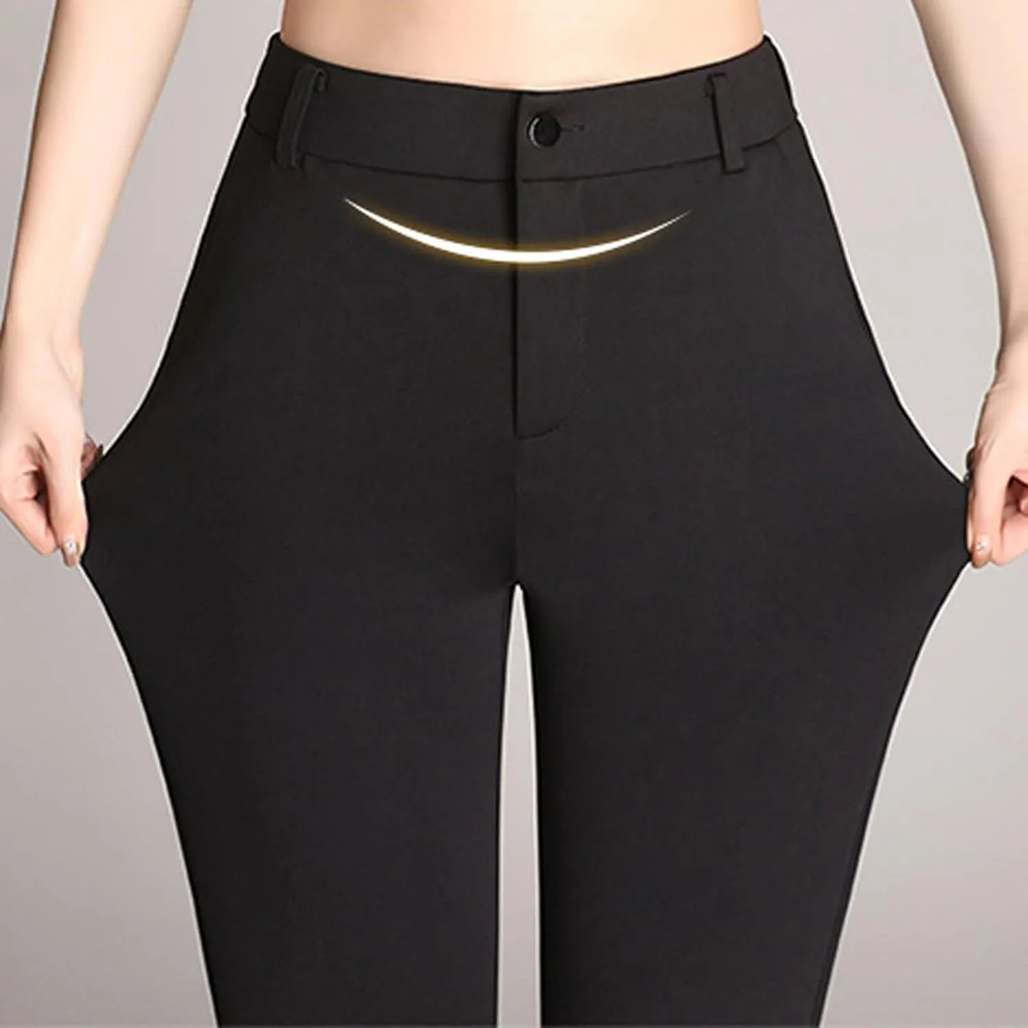 Women High Waist Dress Pants Business Office Zip Slim Skinny Dressy Trousers Solid Comfy Work Pant with Pockets 2024