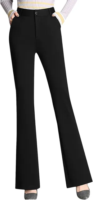 Women High Waist Dress Pants Business Office Zip Slim Skinny Dressy Trousers Solid Comfy Work Pant with Pockets 2024