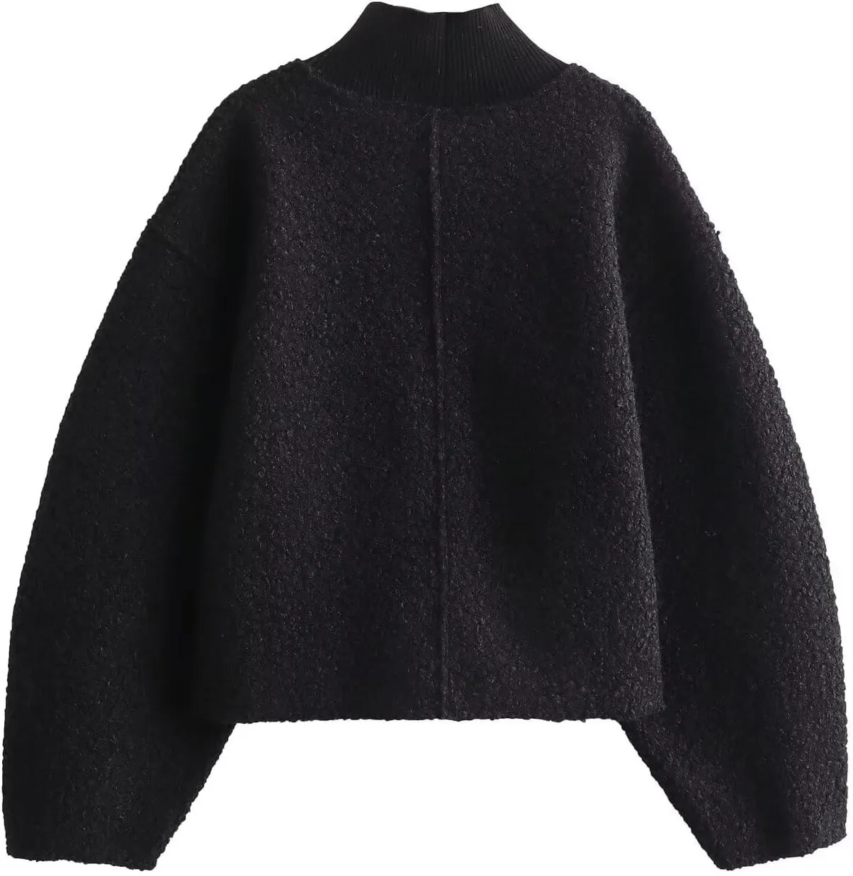 Womens Casual Fleece Sweatshirts Turtleneck Reverse Seam Pullover Fall Winter Fuzzy Wool Cropped Tops