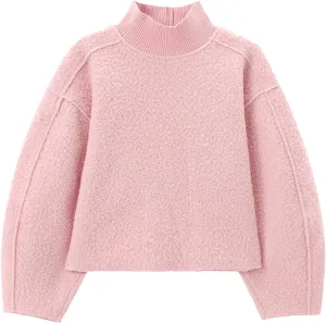 Womens Casual Fleece Sweatshirts Turtleneck Reverse Seam Pullover Fall Winter Fuzzy Wool Cropped Tops
