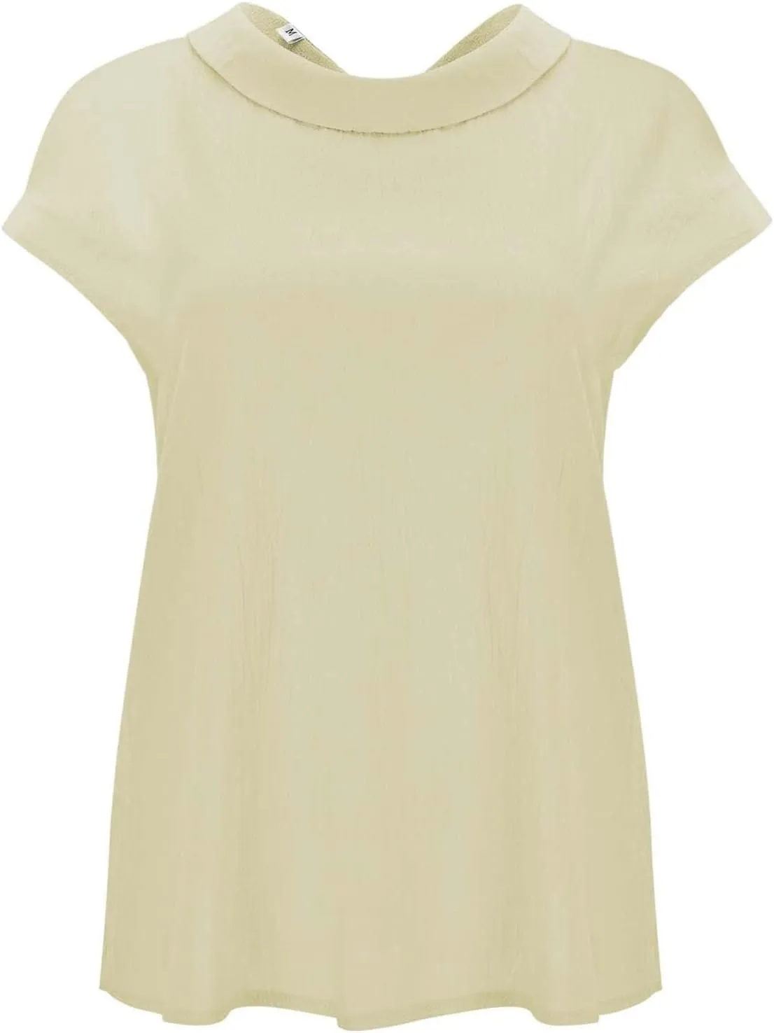 Women's Fashionable Casual Lapel Short Sleeved Solid Color Cotton Linen T Shirt Top