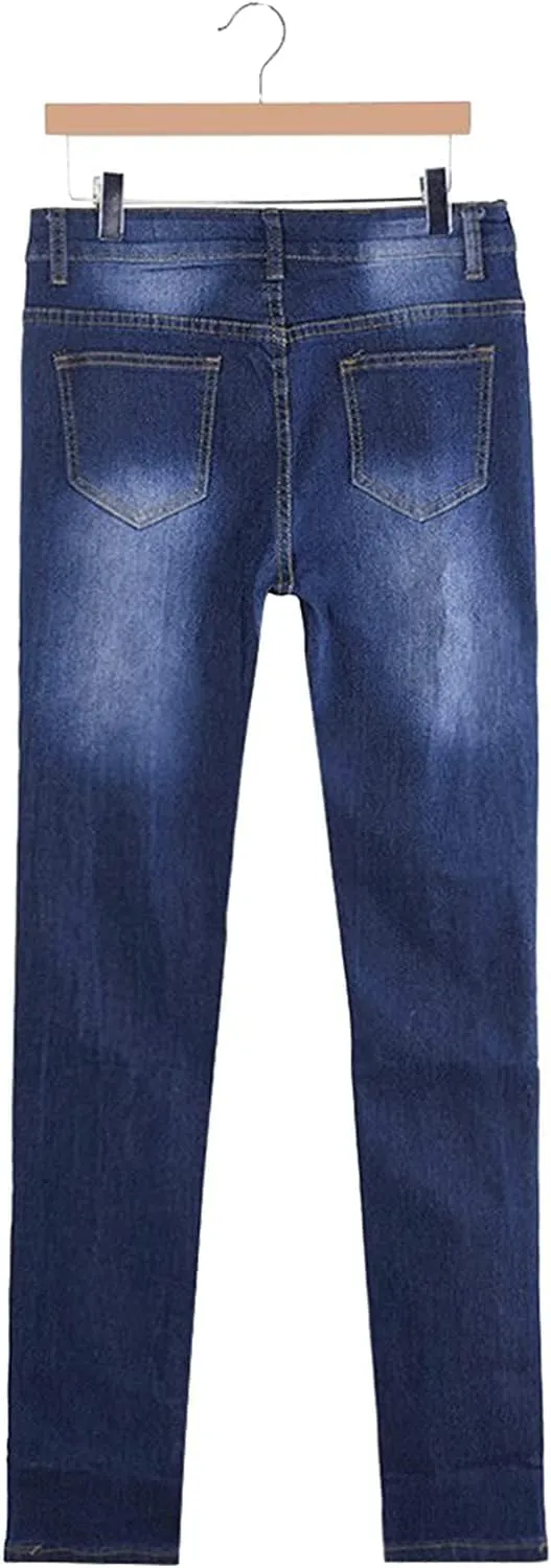 Women's High Waisted Butt Lift Ripped Stretch Jeans Distressed Skinny Denim Pants Slim Fit High Rise Trousers