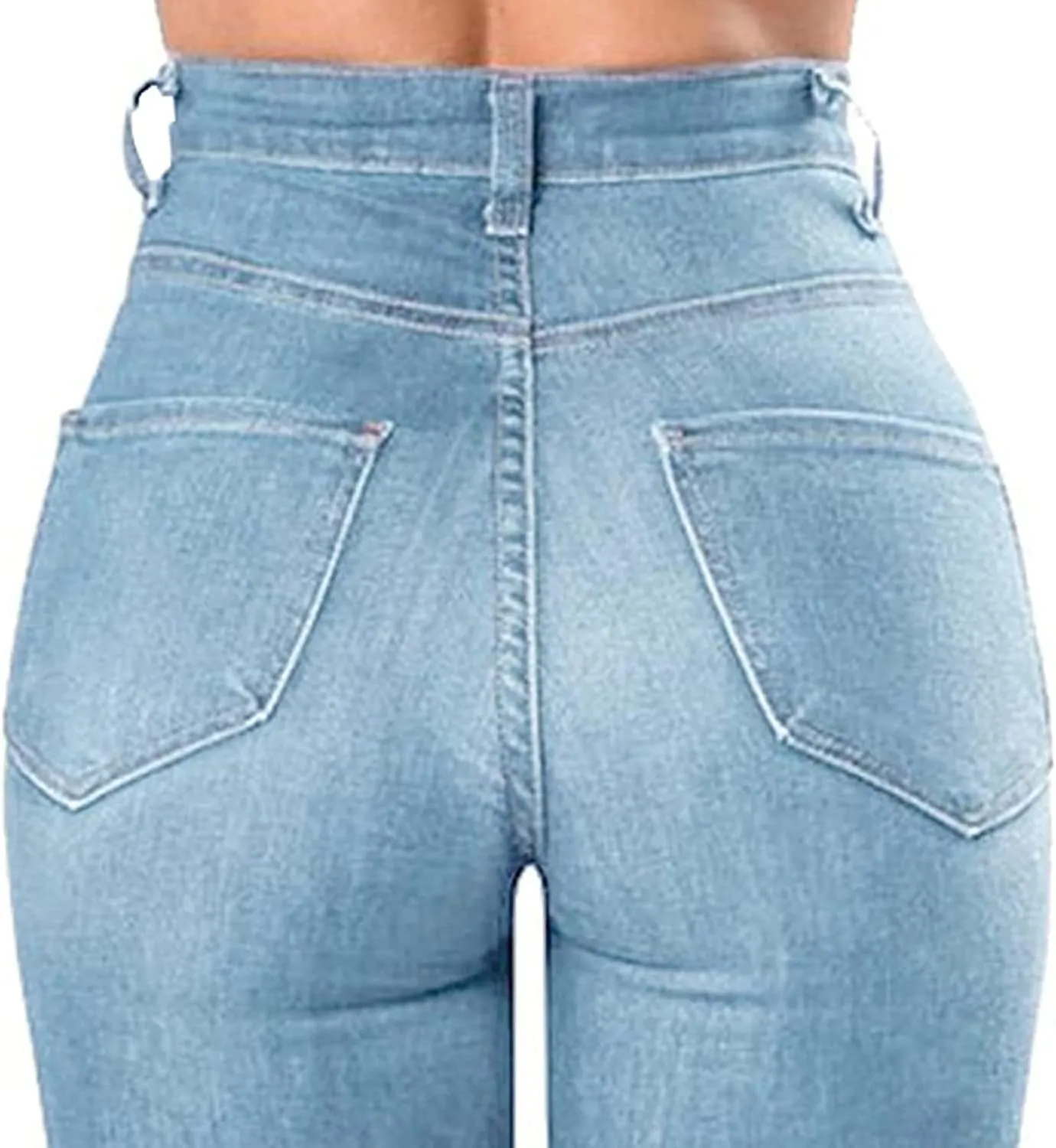 Women's High Waisted Butt Lift Ripped Stretch Jeans Distressed Skinny Denim Pants Slim Fit High Rise Trousers