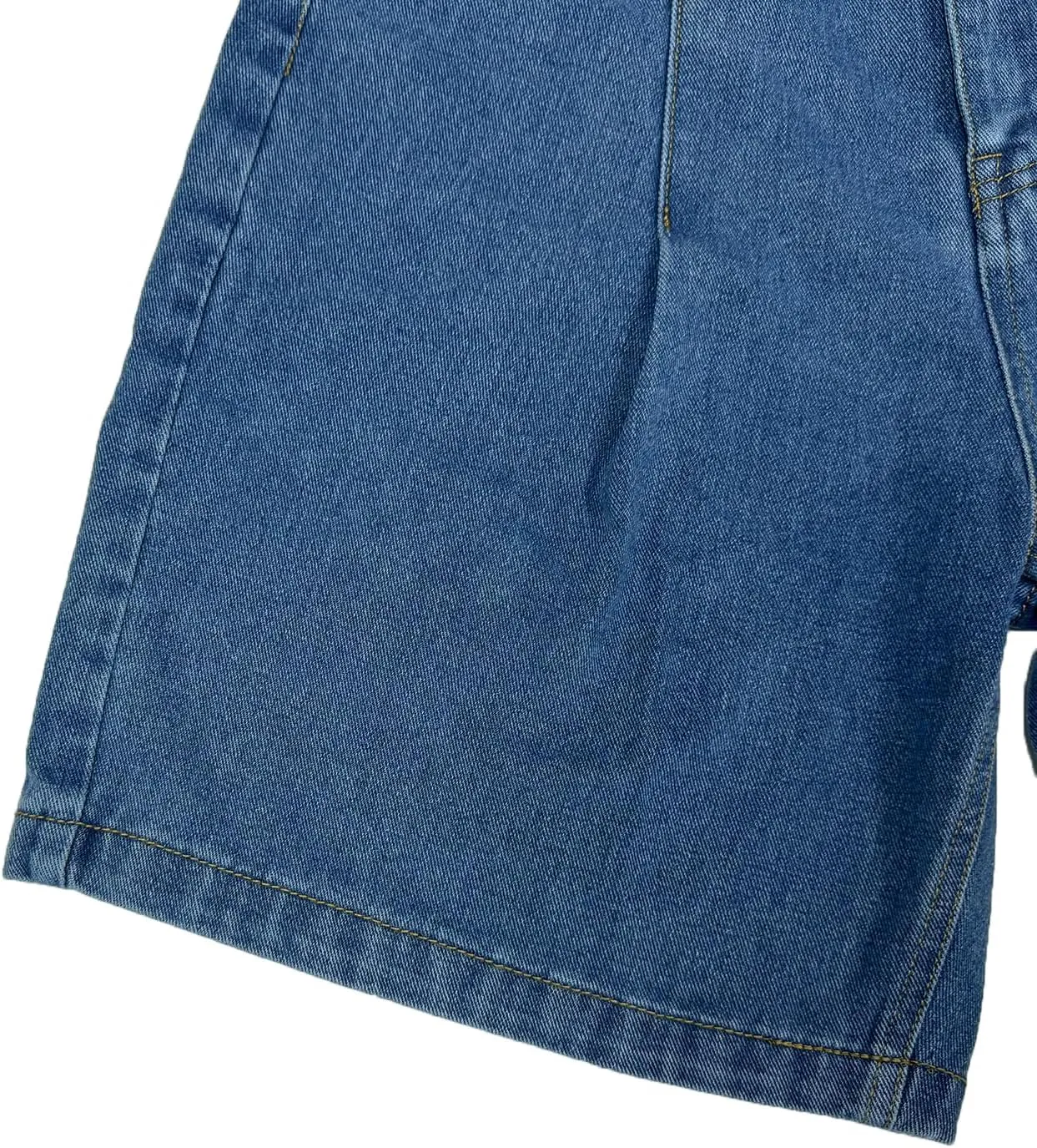 Women's High Waisted Knee Length Denim Shorts Button Adjustable Waist Shorts Bermuda Long Jean Shorts for Teen Girls