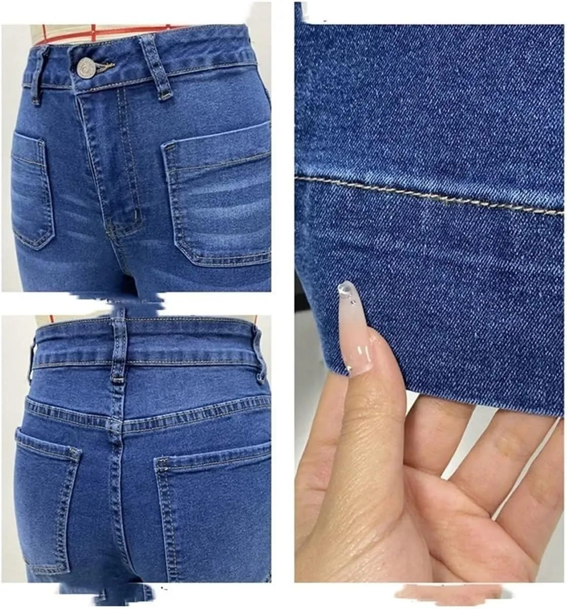 Women's High Waisted Straight Leg Jeans Vintage Style Slim Wide Leg Pants Trendy Denim Pants with Pocket