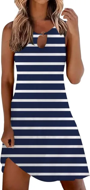 Womens Linen Summer Sleeveless Sun Dresses for Women 2025 Vacation Beach Casual Summer Sundresses Sleeveless Tank