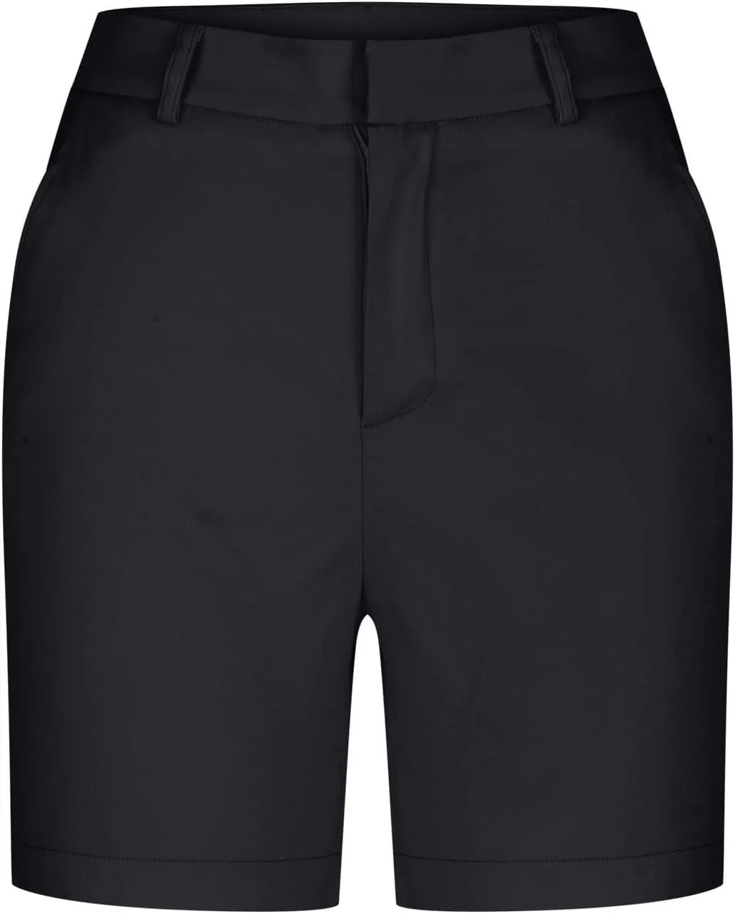 Women's Mid Rise Slim Fit Chino Bermuda Shorts Ultra Lux Comfort Walking Super Comfy Business Casual Pants
