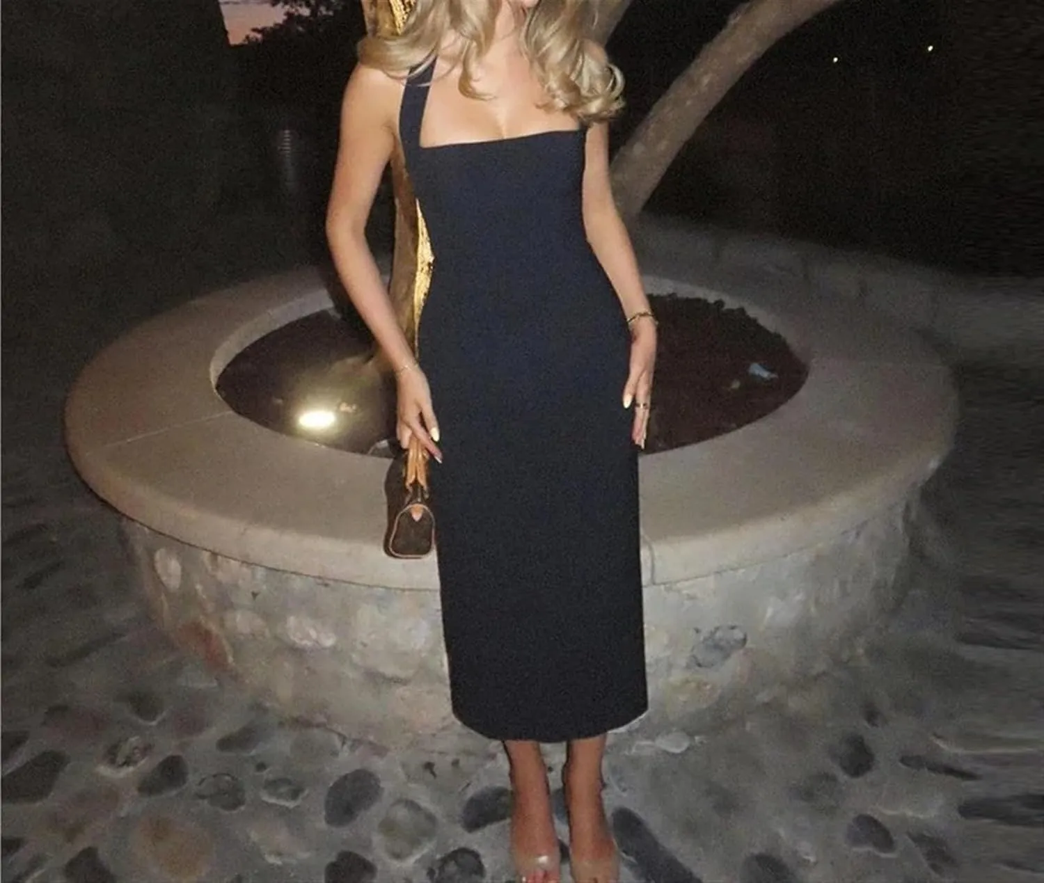 Women's Off The Shoulder Dresses Elegant Bodycon Evening Backless Sleeveless Neck-Mounted Long Party Dress