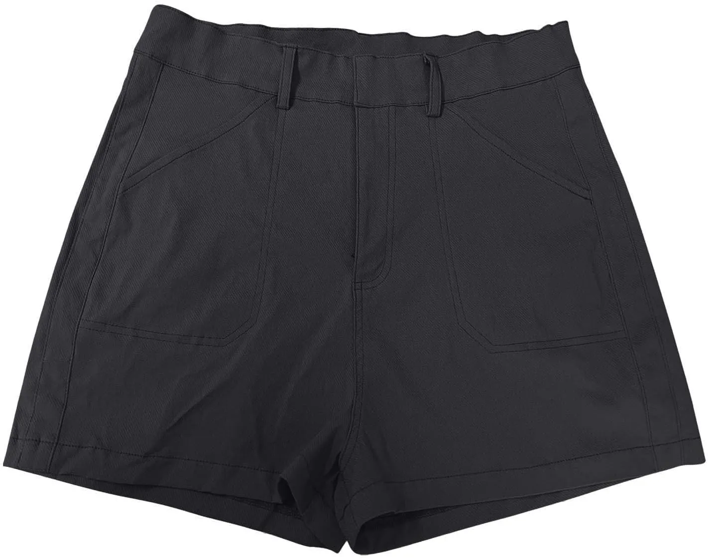Womens Pull On Shorts Stretchy High Waisted Denim Bermuda Shorts Summer Wide Leg Dressy Casual Stretch Twill Shorts