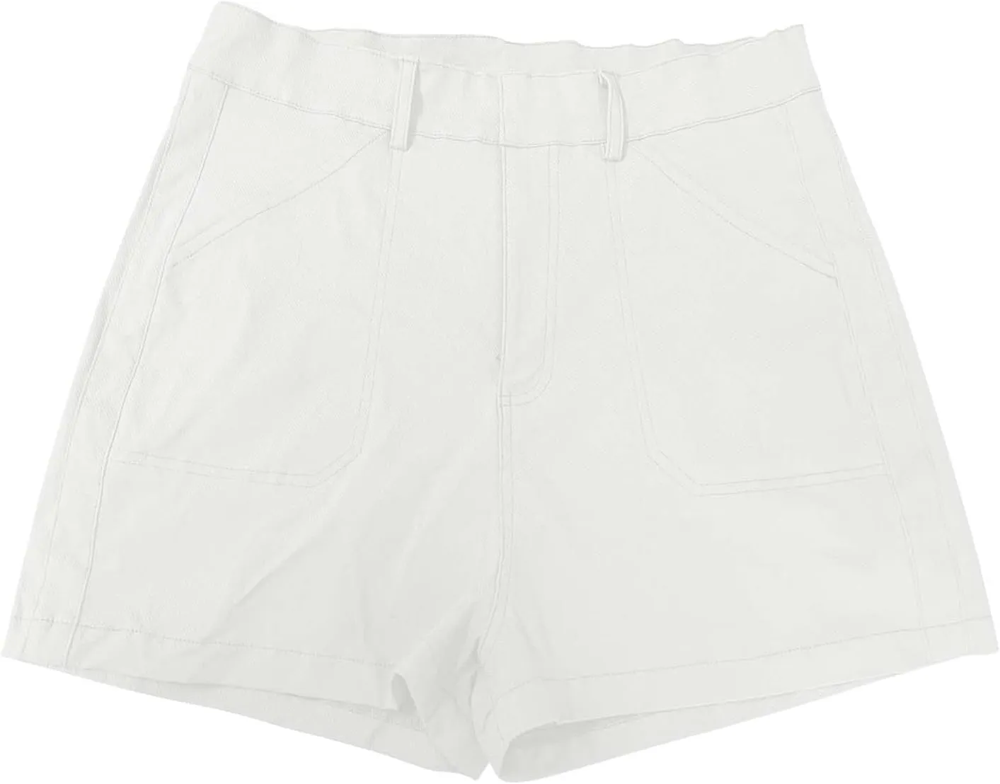 Womens Pull On Shorts Stretchy High Waisted Denim Bermuda Shorts Summer Wide Leg Dressy Casual Stretch Twill Shorts