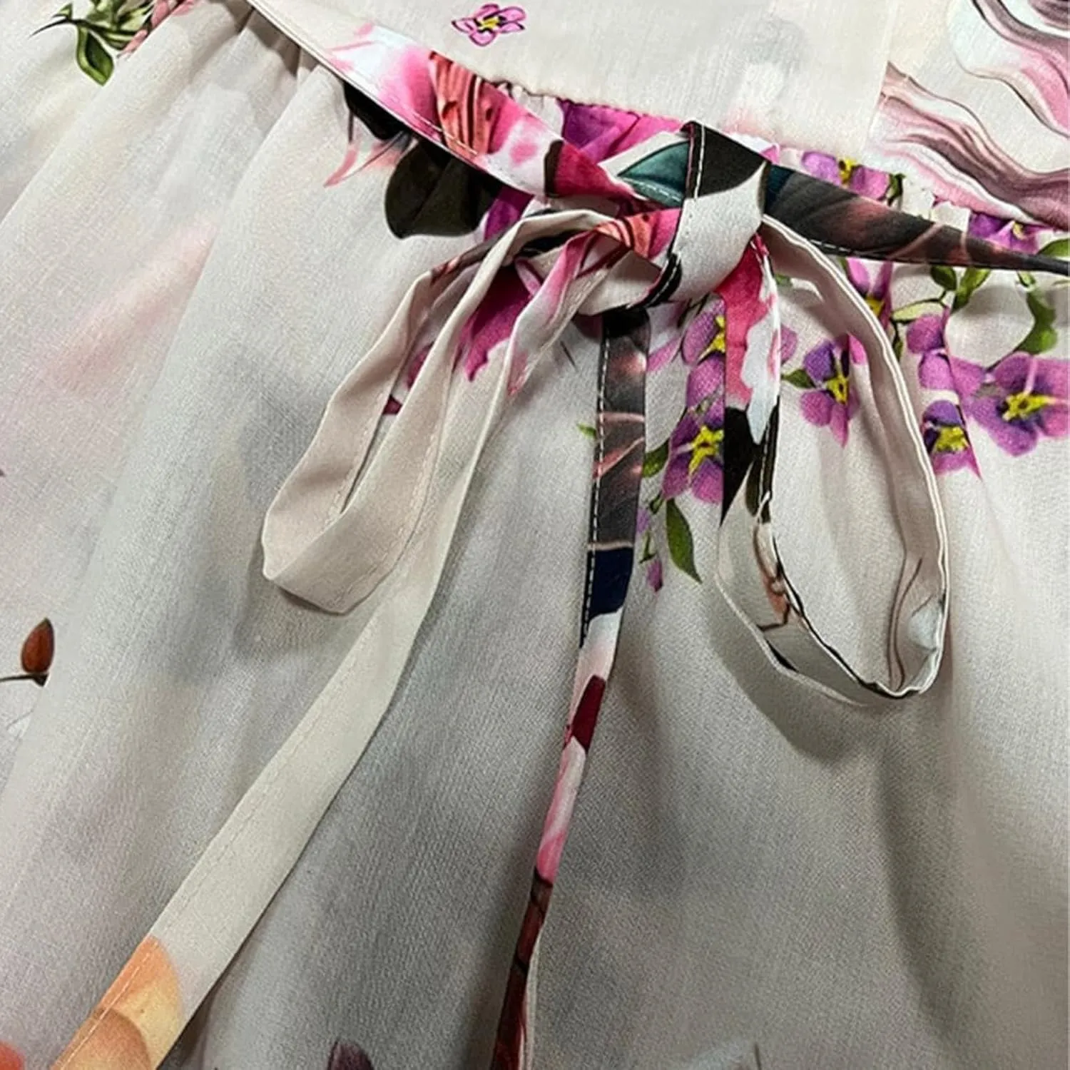 Women's Retro Cotton Linen Dress Double-Layer Lace-up Waist Dress Summer Travel Holiday Dress Tiered Flowy Long Dress