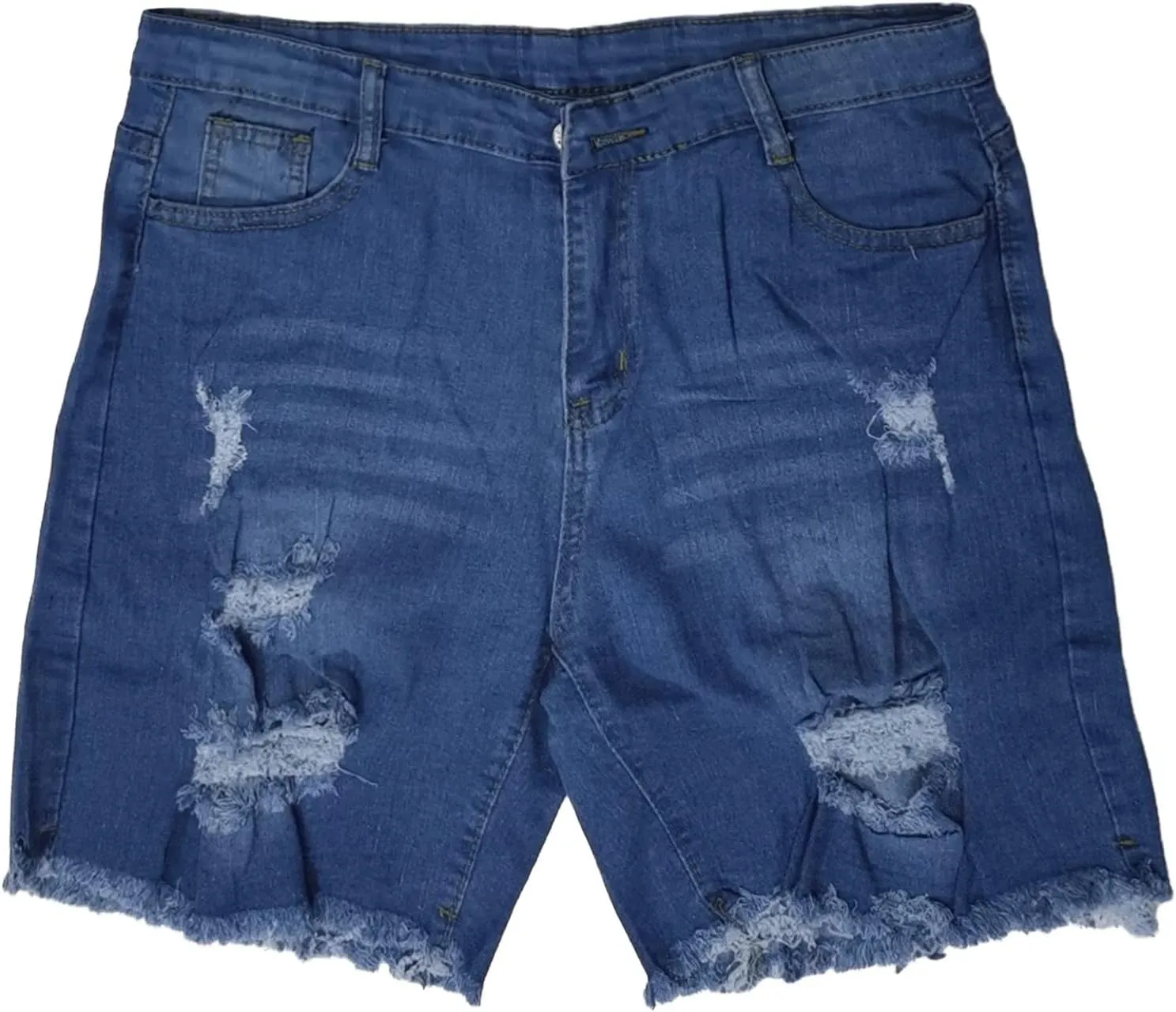 Womens Ripped Jean Shorts High Waisted Stretch Distressed Raw Hem Trendy 2025 Casual Denim Bermuda Shorts Baggy Jorts