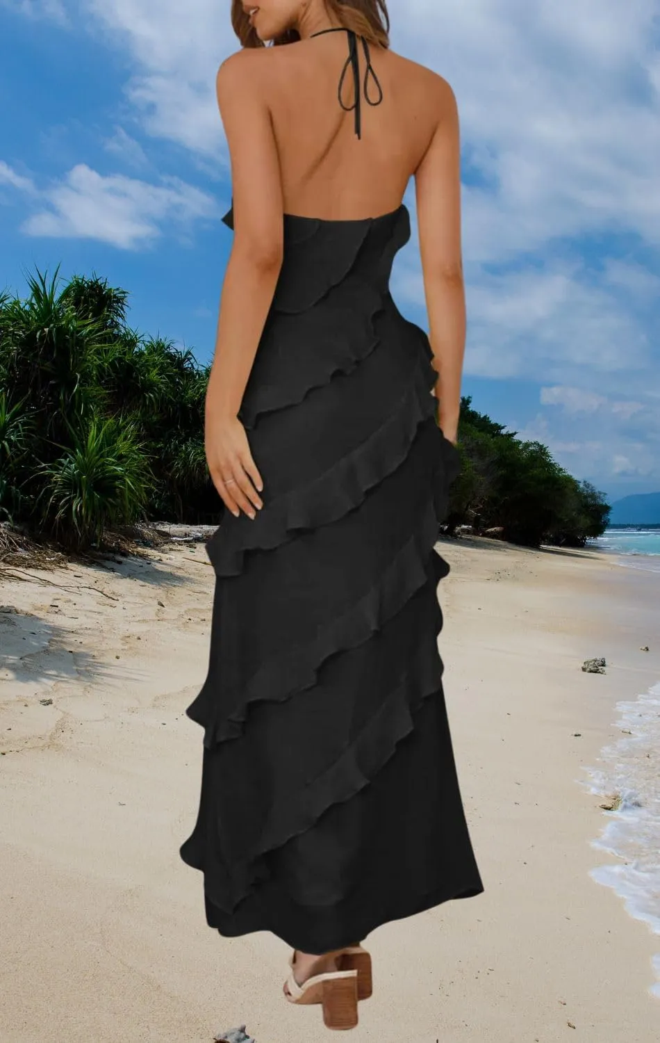 Women's Sexy Ruched High Waist Dress Bustier Chiffon Sundress One Shoulder Curvy Shift Dress