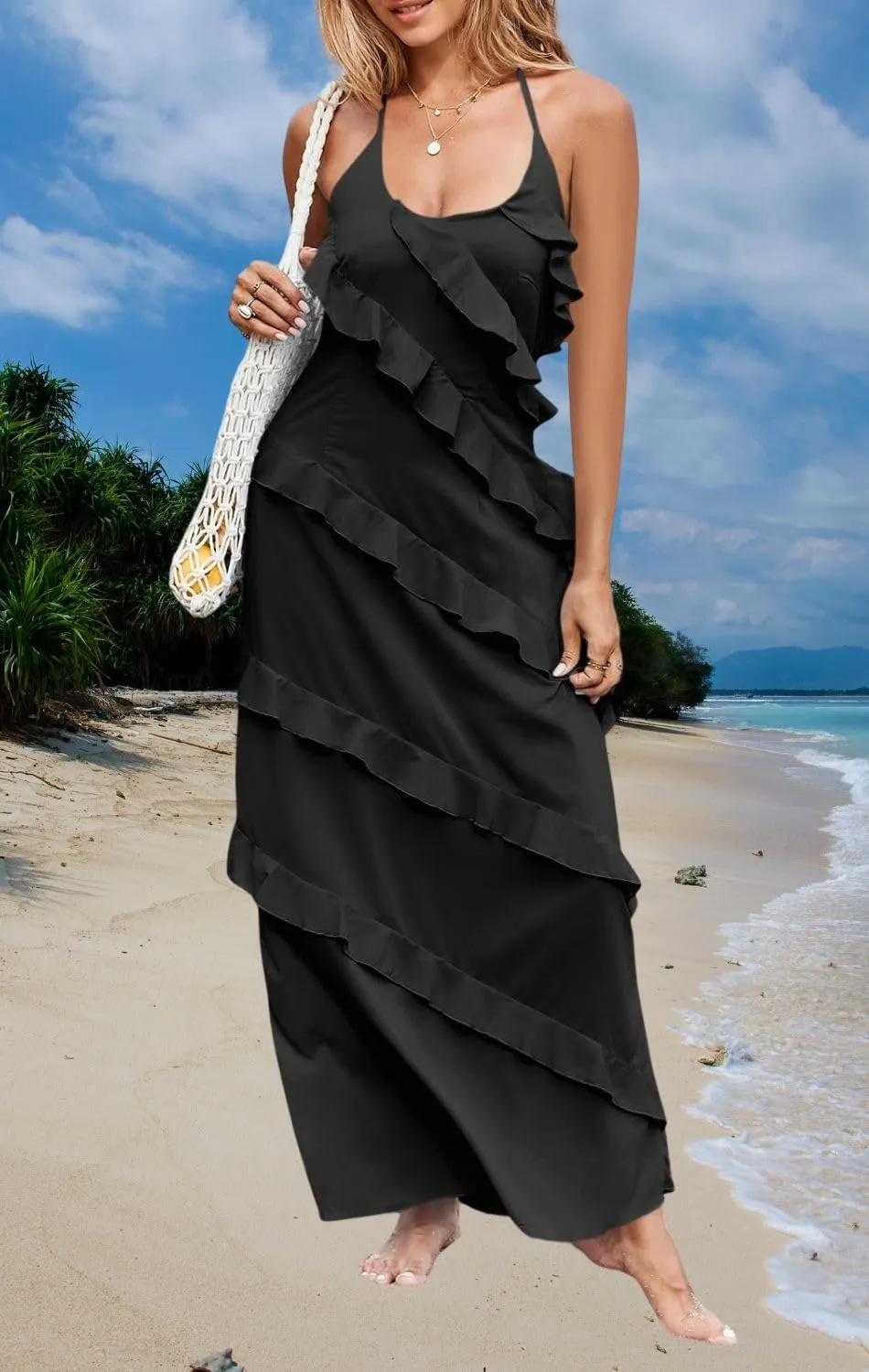 Women's Sexy Ruched High Waist Dress Bustier Chiffon Sundress One Shoulder Curvy Shift Dress