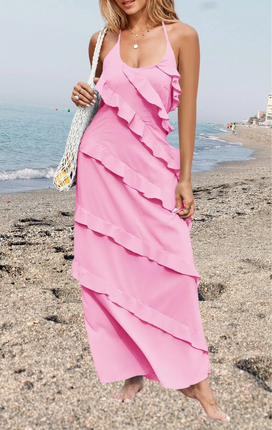 Women's Sexy Ruched High Waist Dress Bustier Chiffon Sundress One Shoulder Curvy Shift Dress