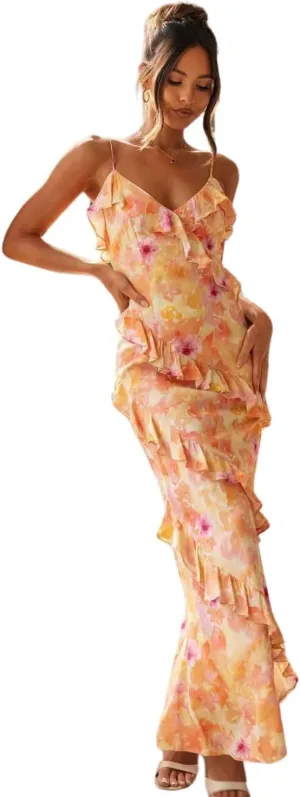 Women's Sexy Ruched High Waist Dress Bustier Chiffon Sundress One Shoulder Curvy Shift Dress