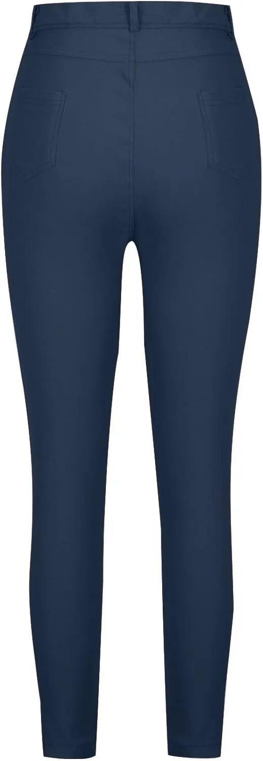 Women's Stretchy Slim Fit Skinny Leg Pull On Jeans with Pockets High Waist Denim Trousers Pants