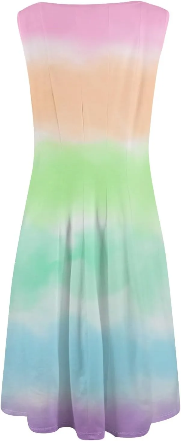 Women's Summer Dresses Cute Sundress Pleated Dress Tank Dress Sleeveless Fashion Wrap Dresses A Line with Pockets