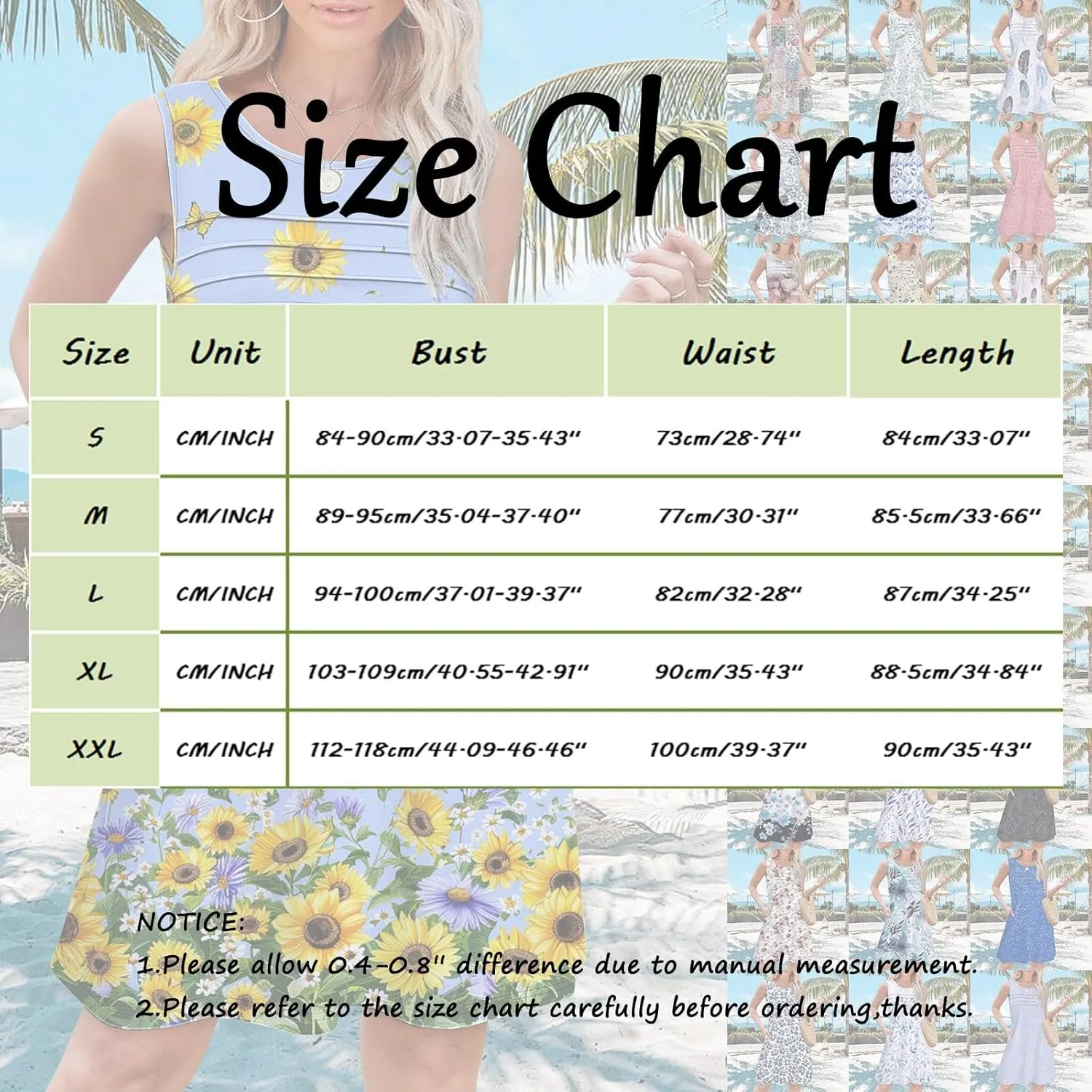 Women's Summer Dresses Womens with Pockets Summer Casual Tank Dress Sleeveless Midi Beach Dress Cotton Midi Sundress