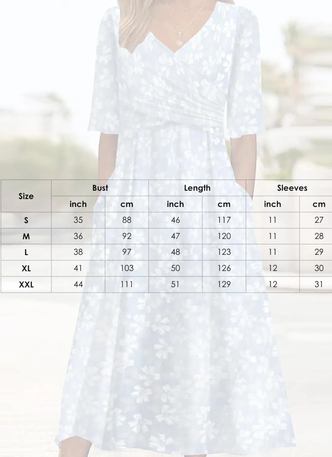 Womens Summer Wrap V Neck Short Sleeve Floral Midi Dress with Side Pockets Casual A-Line High Waist Dress