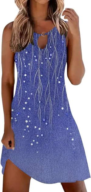 Women's Sundresdes Sun Dresses for Women 2025 Vacation Beach Casual Summer Sundresses Sleeveless Tank Short Boho