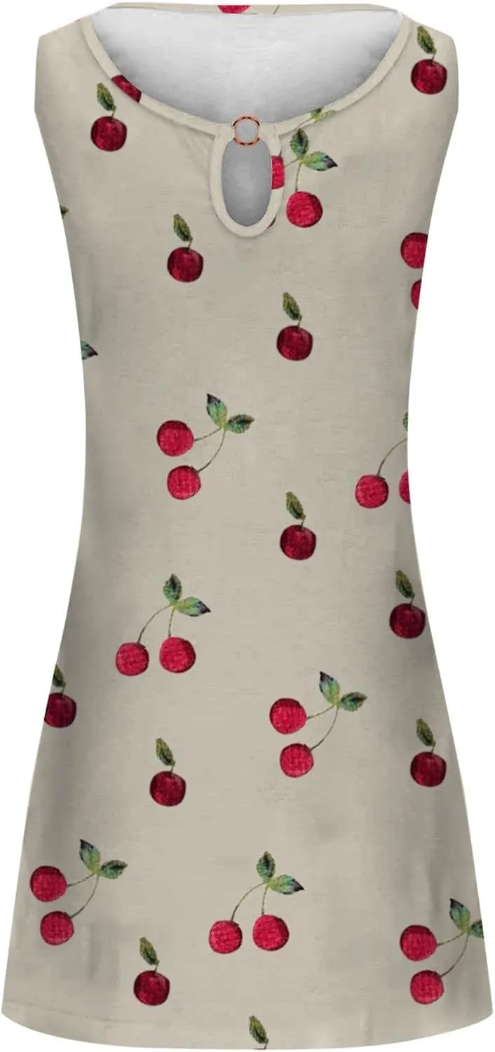 Women's Sundresdes Sun Dresses for Women 2025 Vacation Beach Casual Summer Sundresses Sleeveless Tank Short Boho