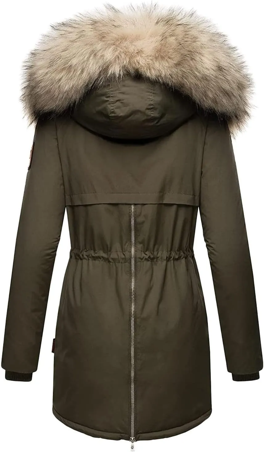 Women's Winter Hooded Coat Waterproof Long Down Jacket Warm Parka Thicken Puffer Coat with Removable Fur Hood Sherpa