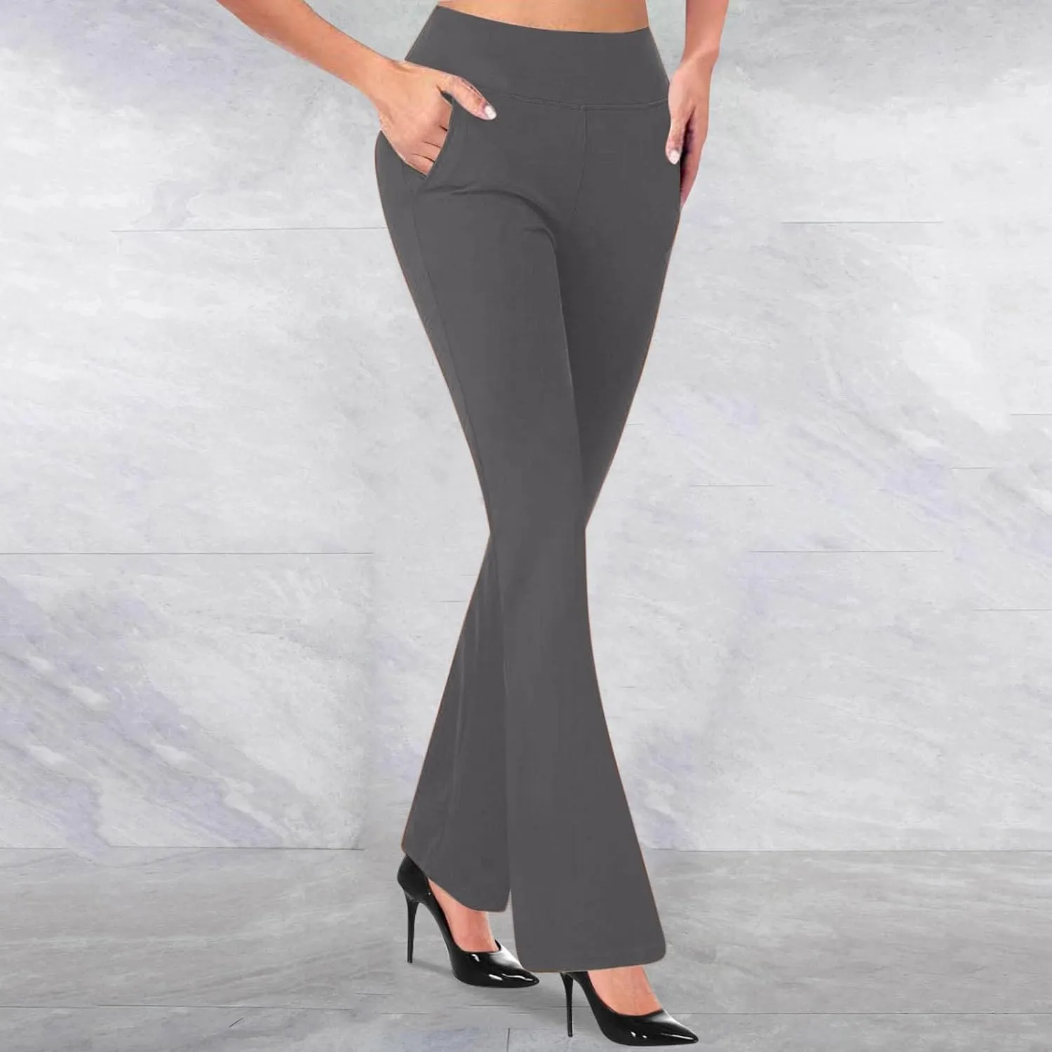 Work Pants Women High Waist Dress Pant 2025 Business Casual Outfits 4 Way Stretch Bootleg Yoga Pants Workout Slacks