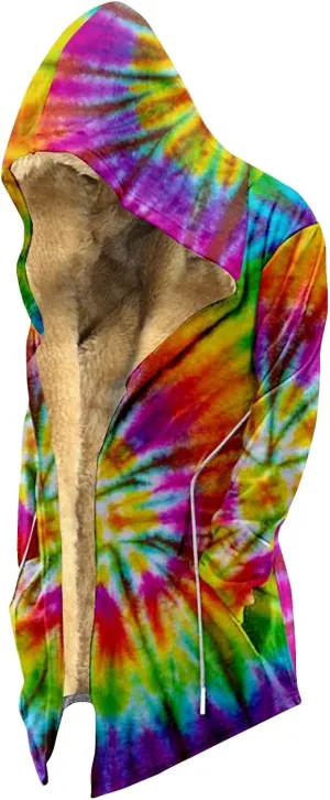 XIAXOGOOL Wearable Oversized Tie Dye Blanket Hoodie With Zip For Women Men Fuzzy Plush Warm Sherpa Comfy Blanket Sweatshirt