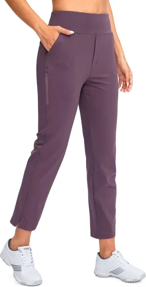 YYV Women's Golf Pants Stretch Work Ankle Pants High Waist Dress Pants with Pockets for Yoga Business Travel Casual