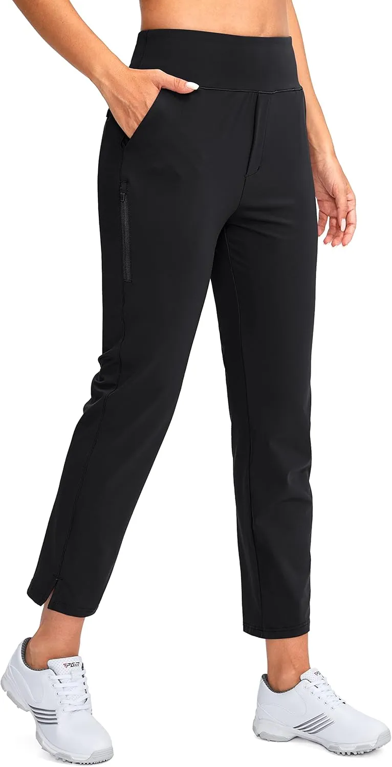 YYV Women's Golf Pants Stretch Work Ankle Pants High Waist Dress Pants with Pockets for Yoga Business Travel Casual