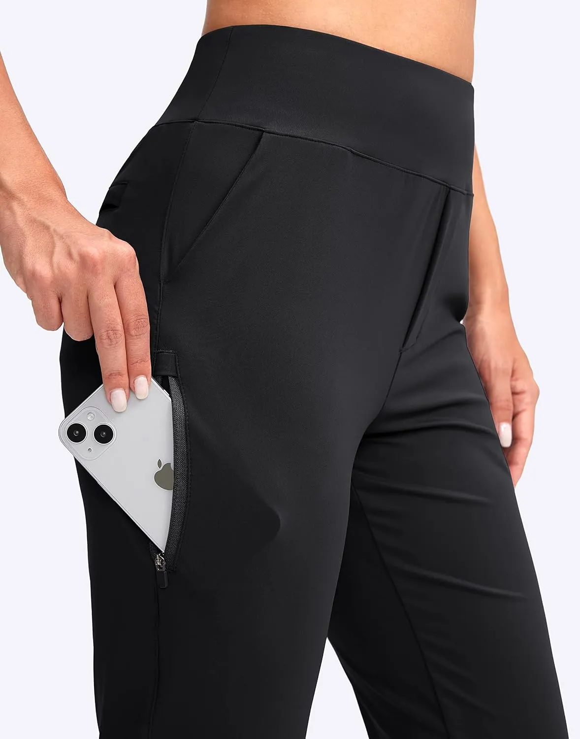 YYV Women's Golf Pants Stretch Work Ankle Pants High Waist Dress Pants with Pockets for Yoga Business Travel Casual