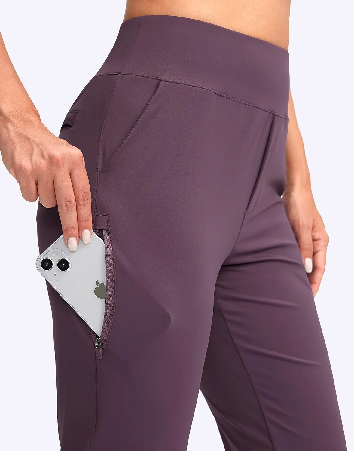 YYV Women's Golf Pants Stretch Work Ankle Pants High Waist Dress Pants with Pockets for Yoga Business Travel Casual