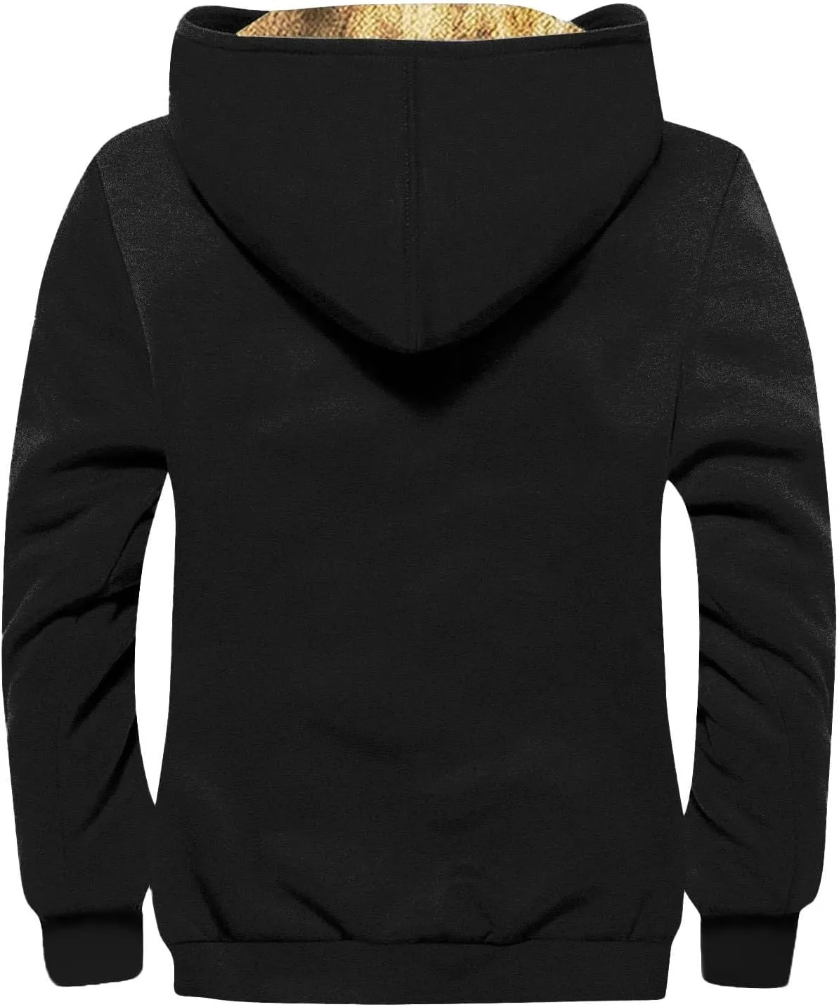 Zipper Hoodies for Men American Flag Print Sherpa Lined Flannel Hoodie Warm Cotton Fleece Jacket Fall Fashion Coat