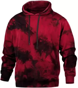 ZYXTIM Womens Fashion Tie Dye Sweatshirt Oversized Long Sleeve Thermal Fleece Pullover Hooded Sweatshirt for Men Plus Size
